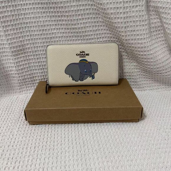 NEW Disney X Coach Medium Zip Around Wallet With Dumbo - Picture 2 of 10
